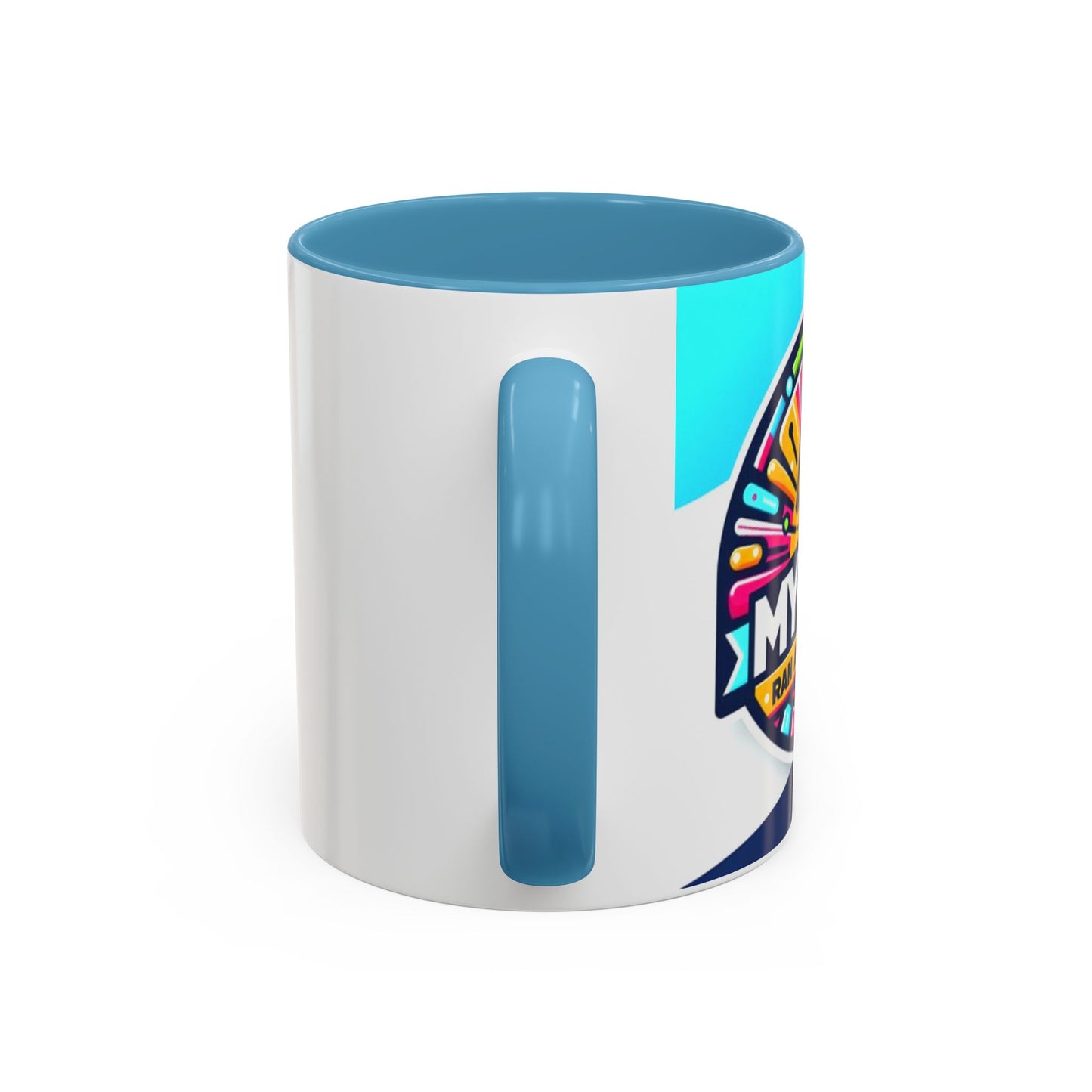 "White ceramic mug with blue contrast 'My Dad Ran a Marathon' text celebrating father's achievement"