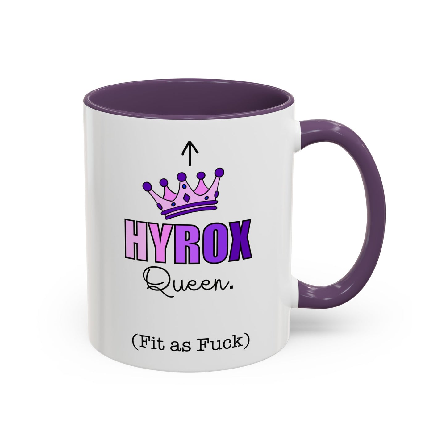 HYROX Queen Fit as F*ck - Accent Coffee Mug | HYROX Lovers |Fitness Motivation | Birthday Gifts | Coffee Lovers.