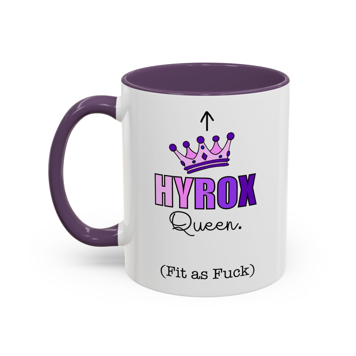HYROX Queen Fit as F*ck - Accent Coffee Mug | HYROX Lovers |Fitness Motivation | Birthday Gifts | Coffee Lovers.
