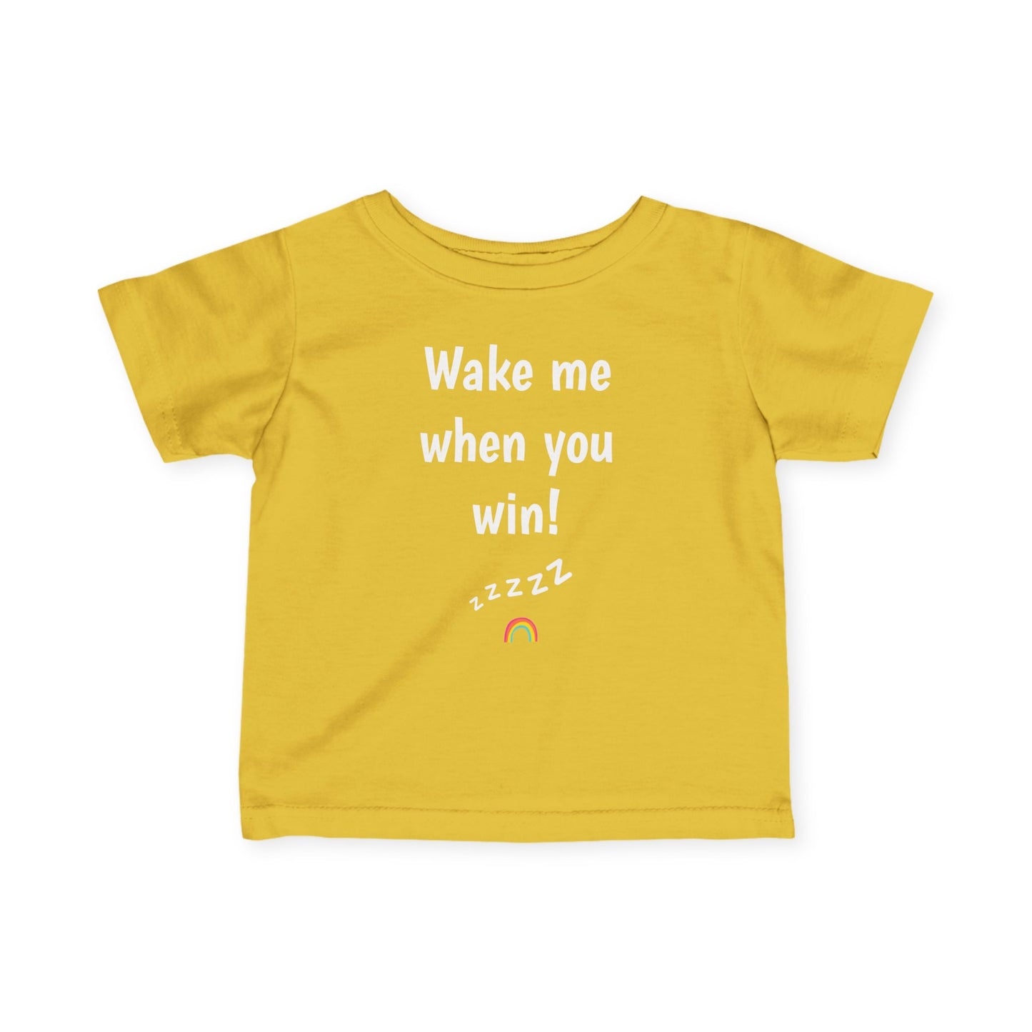 Unique Running Gift | Wake Me When You Win! | Cute Toddler Infant T-shirt |Baby Race Day T-shirt.