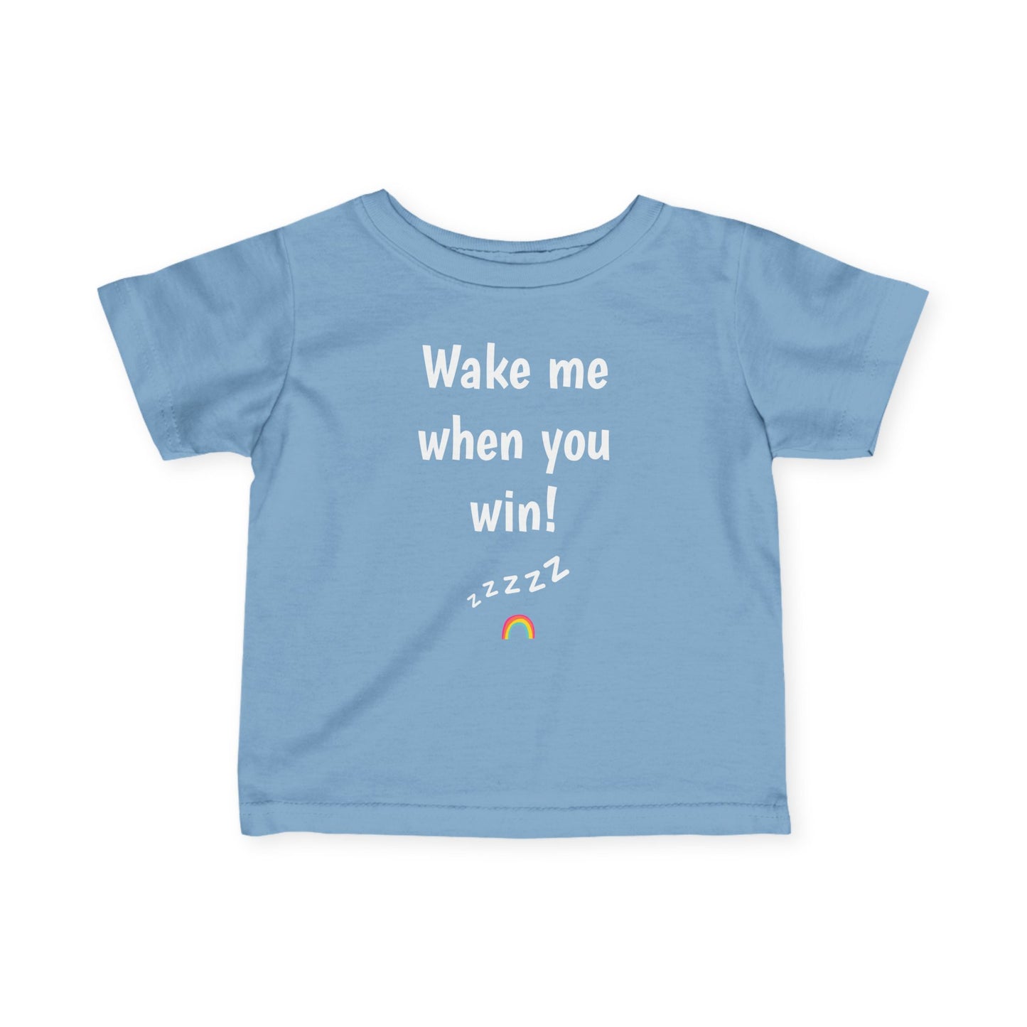 Unique Running Gift | Wake Me When You Win! | Cute Toddler Infant T-shirt |Baby Race Day T-shirt.