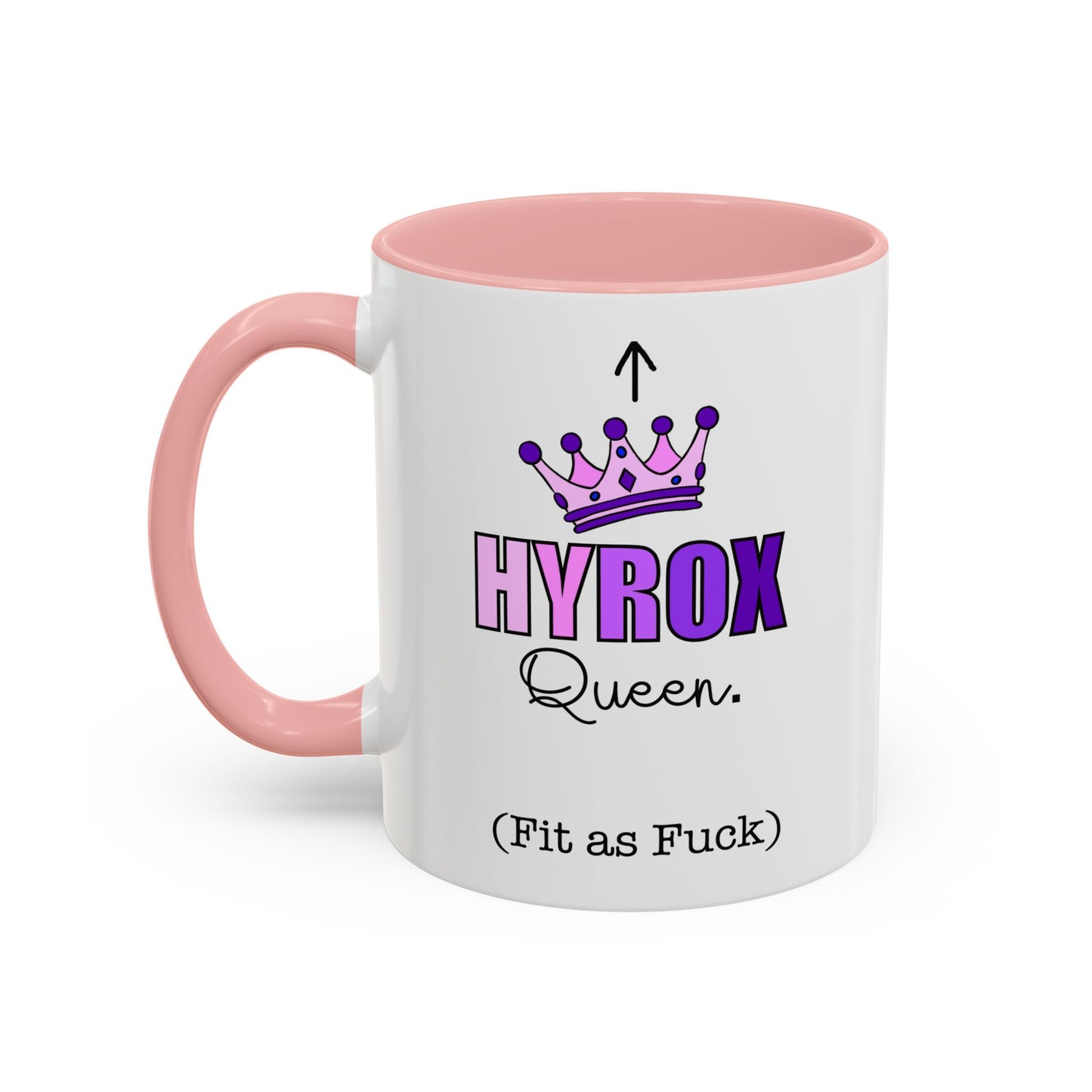 HYROX Queen Fit as F*ck - Accent Coffee Mug | HYROX Lovers |Fitness Motivation | Birthday Gifts | Coffee Lovers.