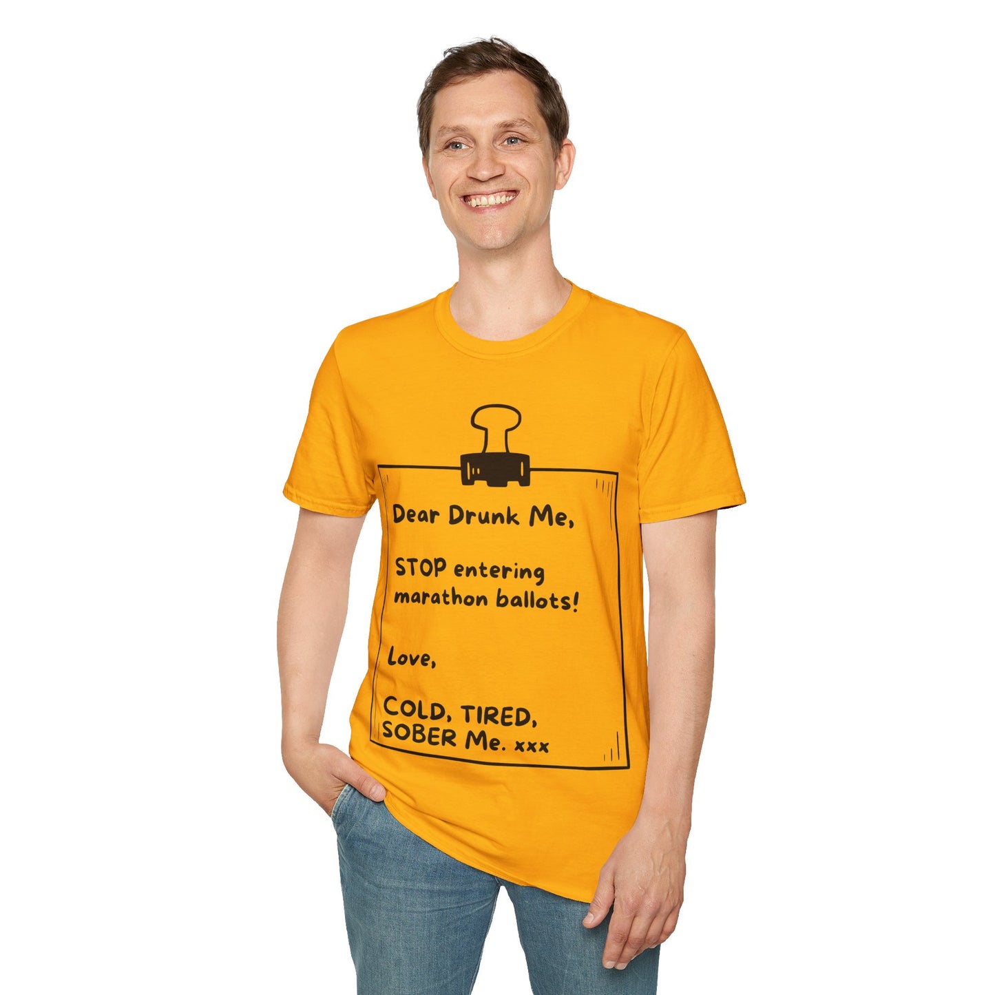 Unique Running Gift | Funny Running T-Shirt | Dear Drunk Me, STOP entering marathon ballots!