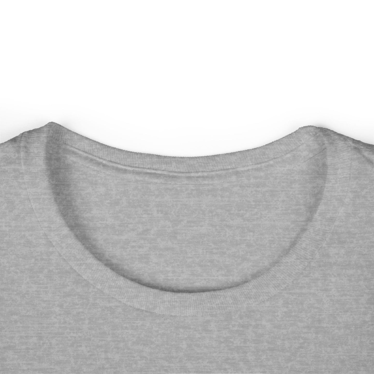"Collar view - Soft style t-shirt displaying marathon runner's training journey between hills and breakdowns"