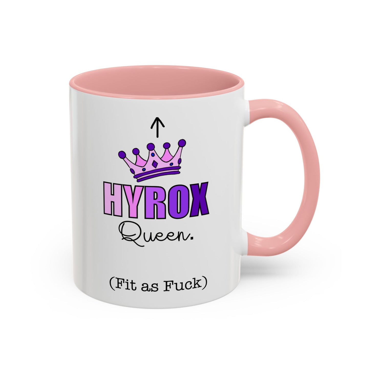 HYROX Queen Fit as F*ck - Accent Coffee Mug | HYROX Lovers |Fitness Motivation | Birthday Gifts | Coffee Lovers.