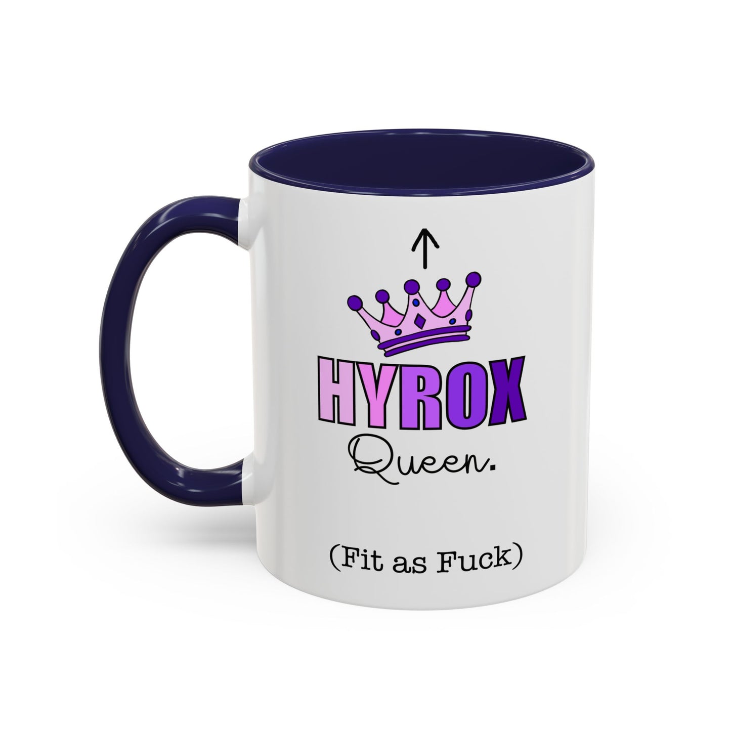 HYROX Queen Fit as F*ck - Accent Coffee Mug | HYROX Lovers |Fitness Motivation | Birthday Gifts | Coffee Lovers.