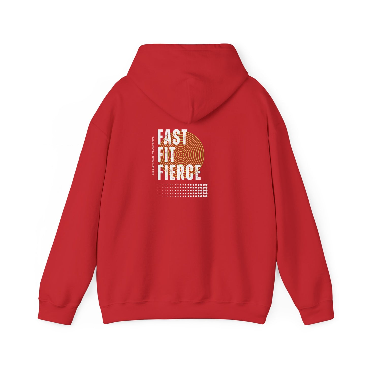 "Unisex heavy blend hoodie with motivational running text for athletes"