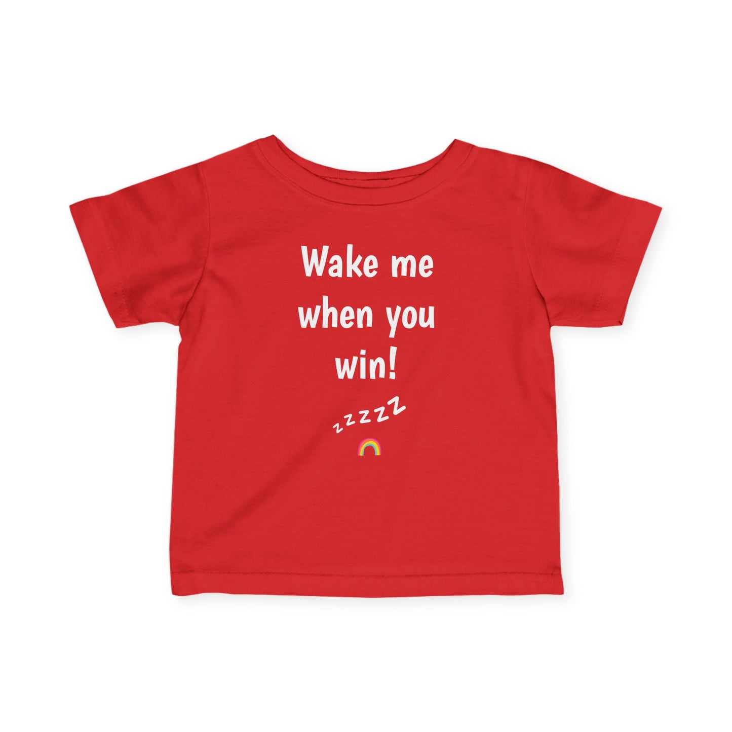 Unique Running Gift | Wake Me When You Win! | Cute Toddler Infant T-shirt |Baby Race Day T-shirt.