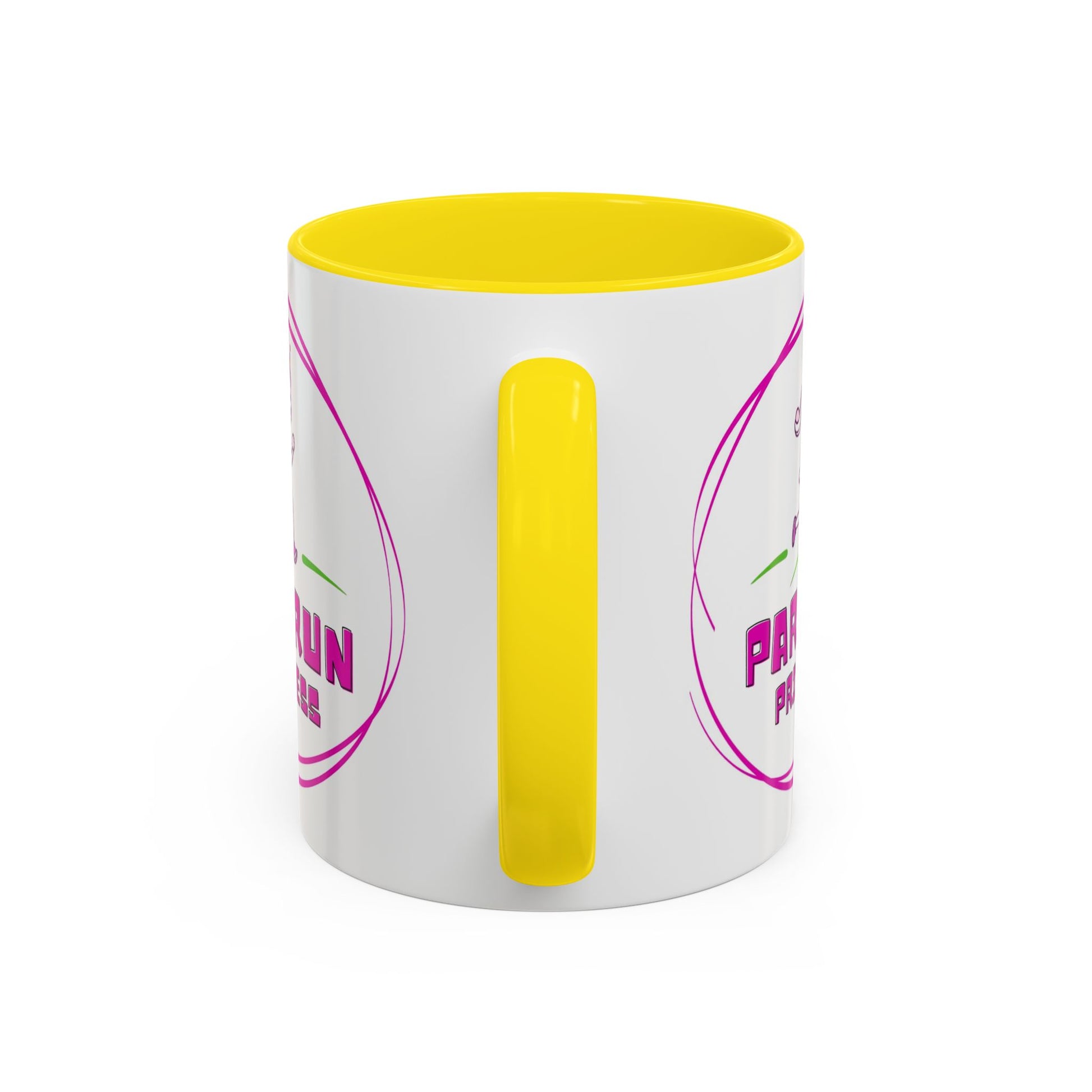 "White ceramic mug with 'Parkrun Princess' text design for running enthusiasts"