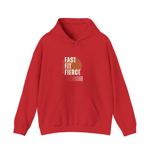 "Unisex heavy blend hoodie with motivational running text for athletes"