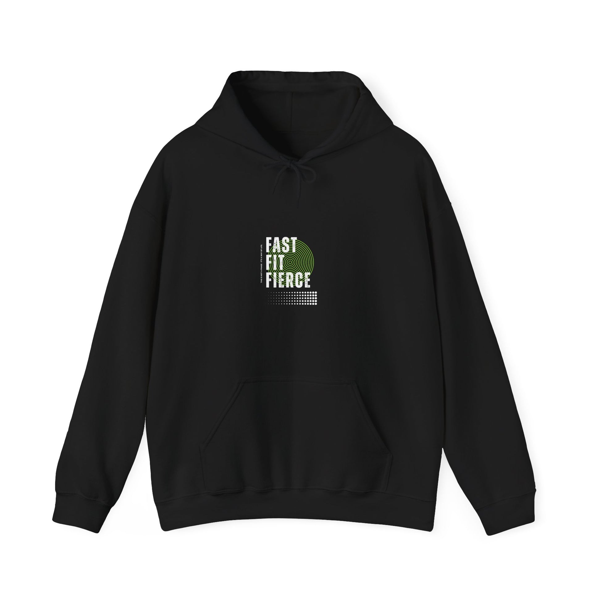 "Unisex heavy blend hoodie with motivational running text for athletes"