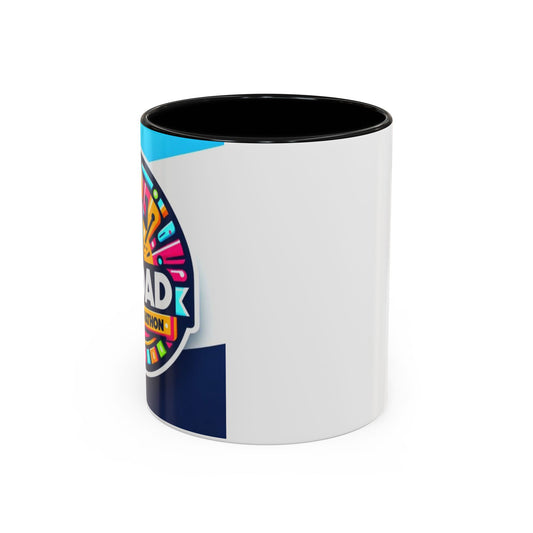 "White ceramic mug with black contrast 'My Dad Ran a Marathon' text celebrating father's achievement"