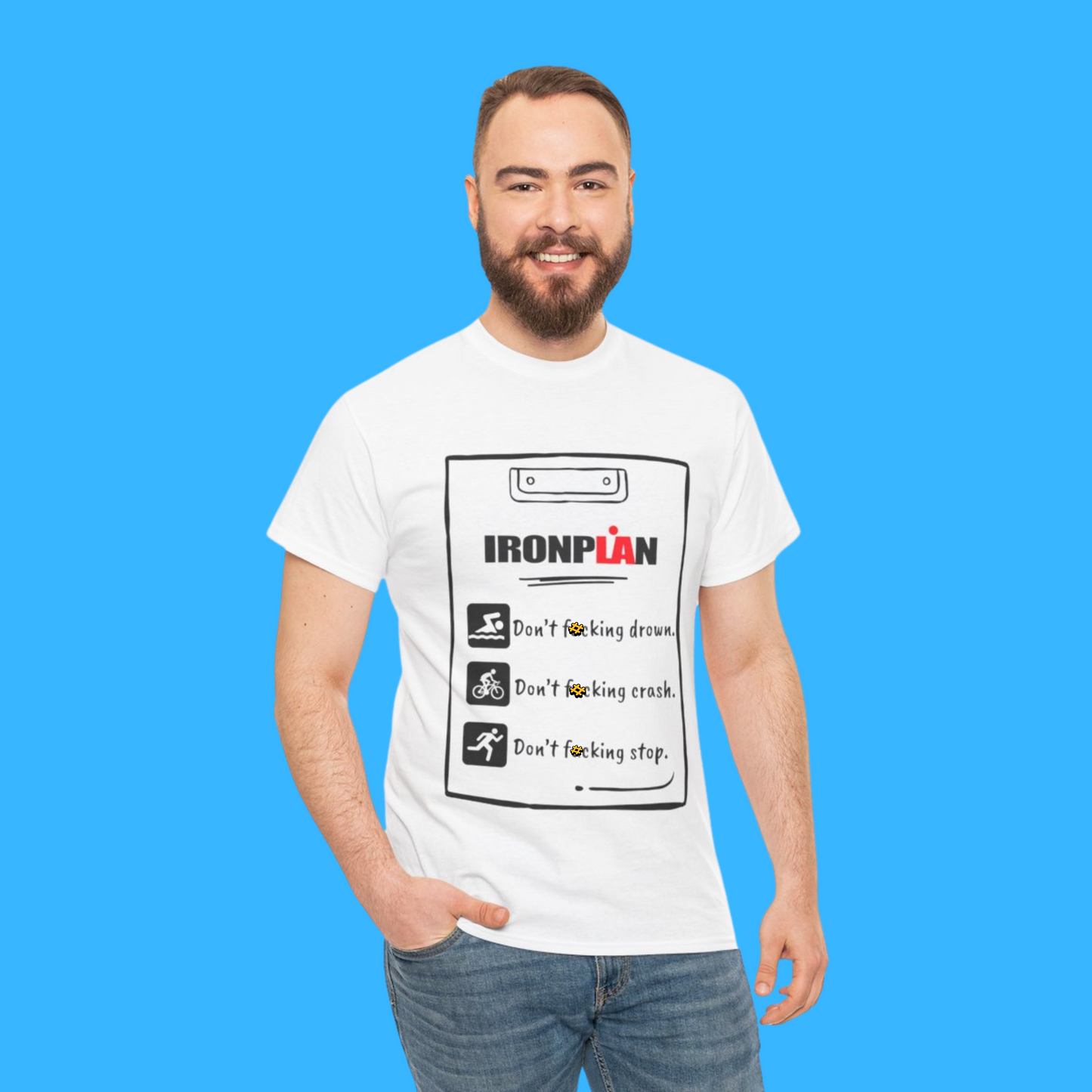 Unique Running Gift | Triathlete Gift |Don’t f**king drown | Funny, Sweary, Motivational T-Shirt | IRONMAN weekend!