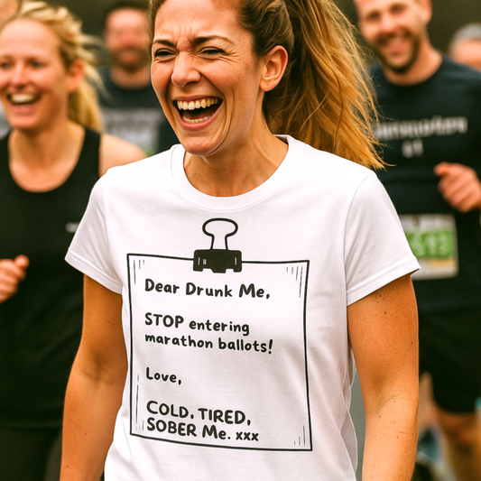Unique Running Gift | Funny Running T-Shirt | Dear Drunk Me, STOP entering marathon ballots!