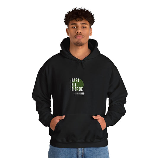 "Unisex heavy blend hoodie with motivational running text for athletes"
