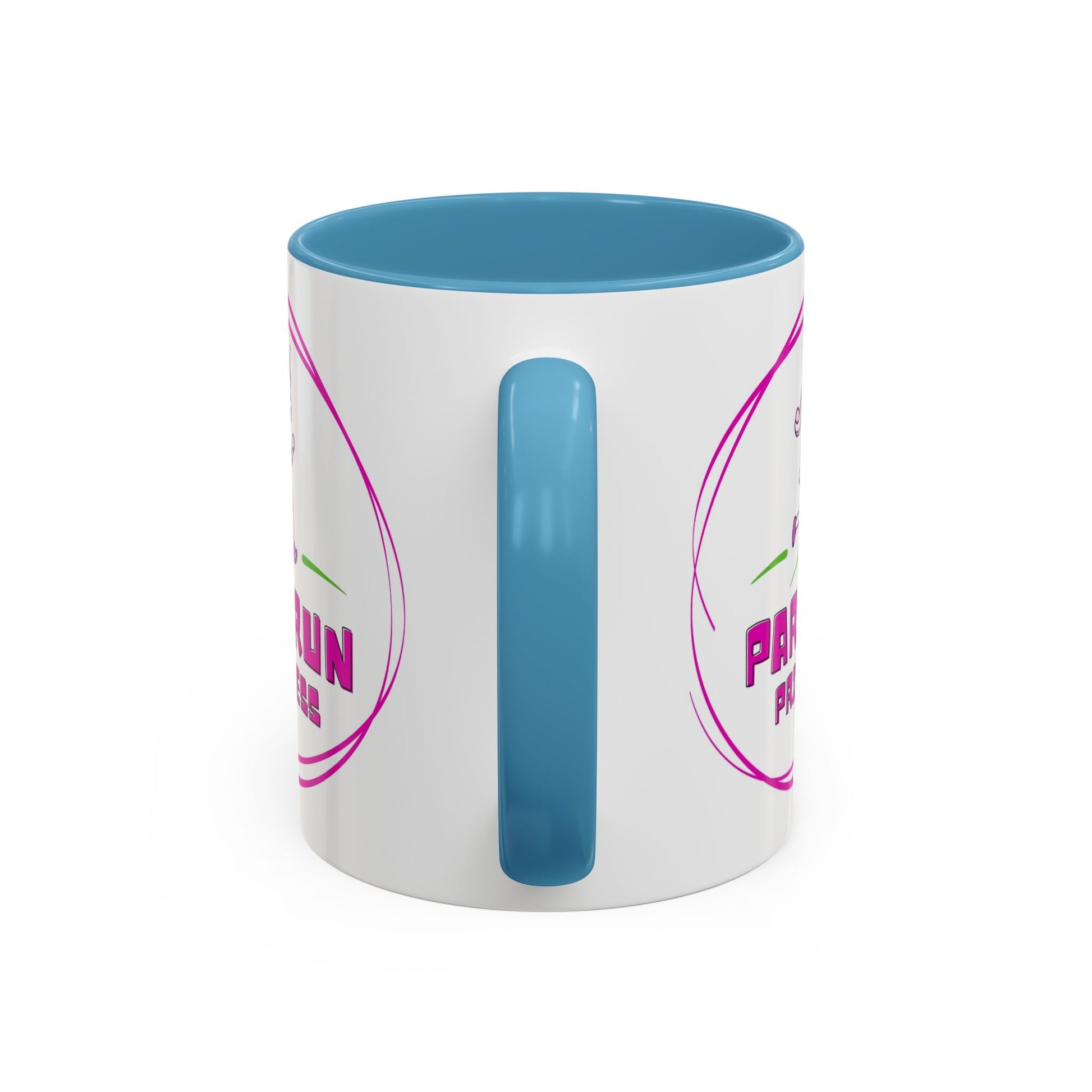 "White ceramic mug with 'Parkrun Princess' text design for running enthusiasts"