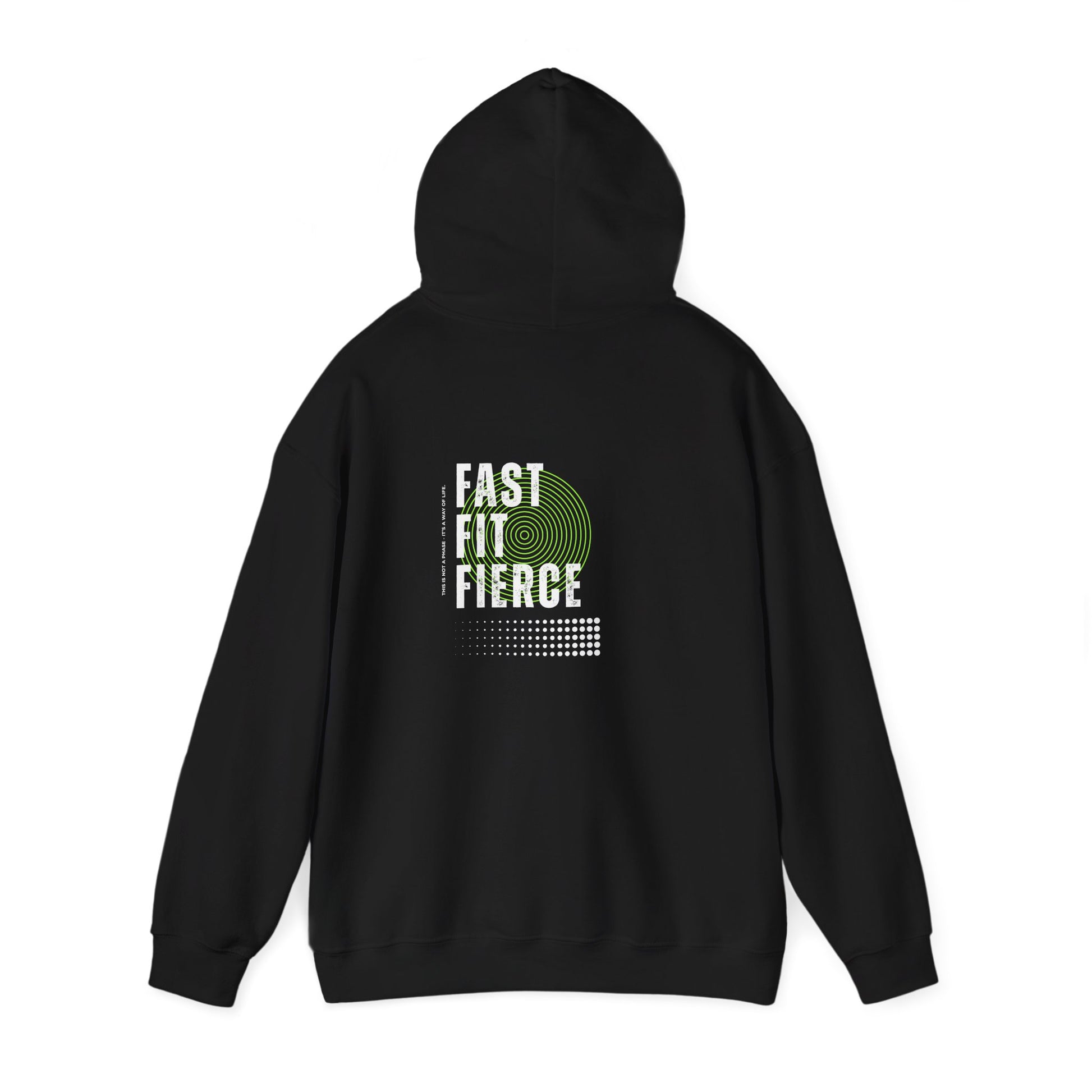 "Unisex heavy blend hoodie with motivational running text for athletes"
