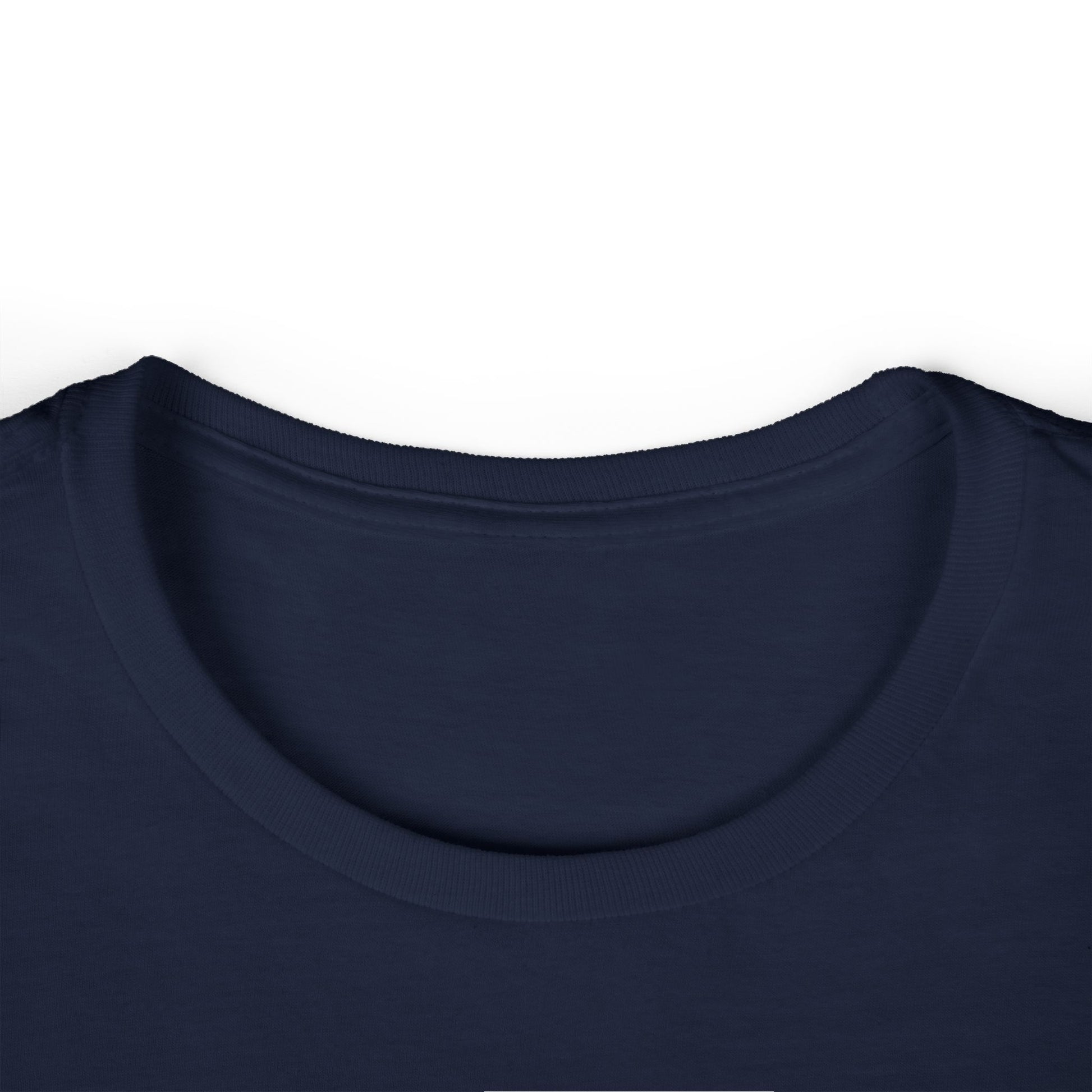 "Collar view - Soft style t-shirt displaying marathon runner's training journey between hills and breakdowns"