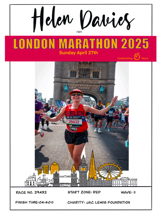 London Marathon 2025 Personalised Commemorative Print (Digital Download)