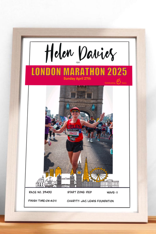 London Marathon 2025 Personalised Commemorative Print.